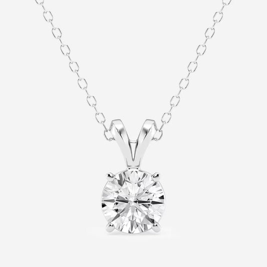 Diamond necklace on a white background