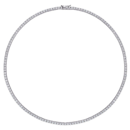 lab grown Diamond tennis necklace on a white background