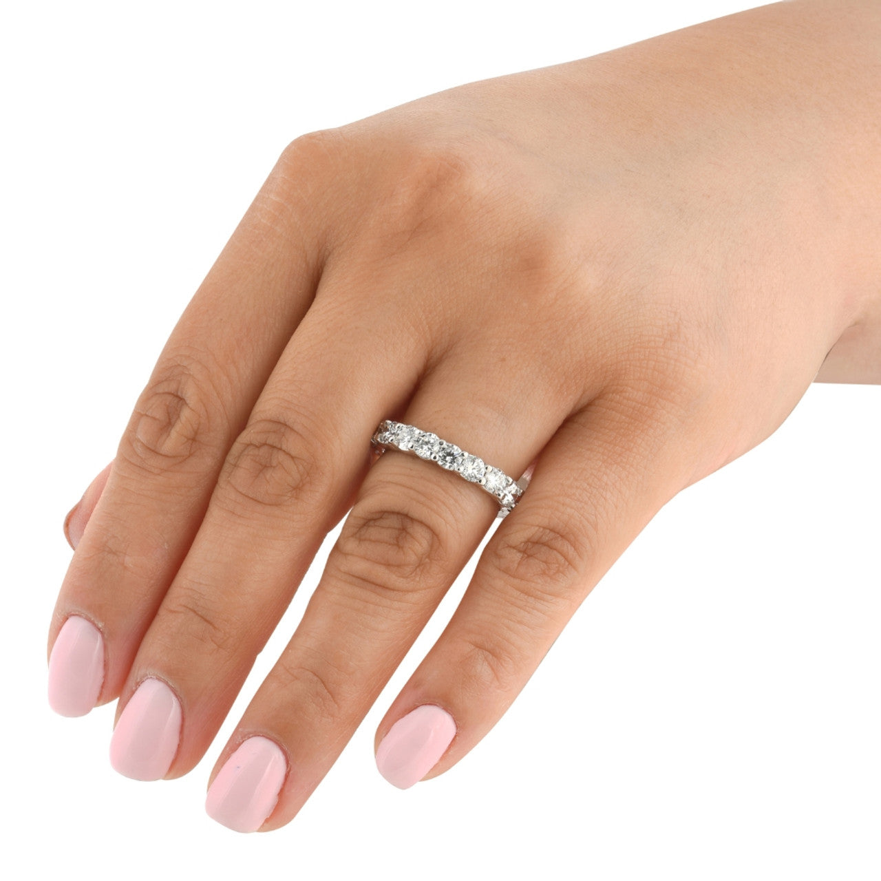 Round Lab Grown Diamond Eternity Band in 14K White Gold