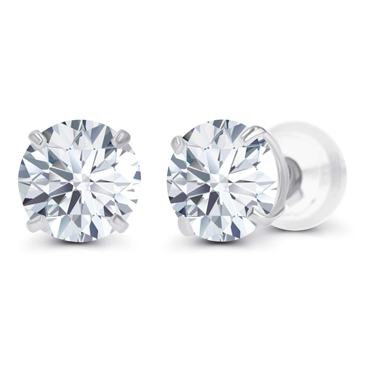 2.50 CTW American-Made Lab Grown Diamond Stud Earrings (14K White Gold)